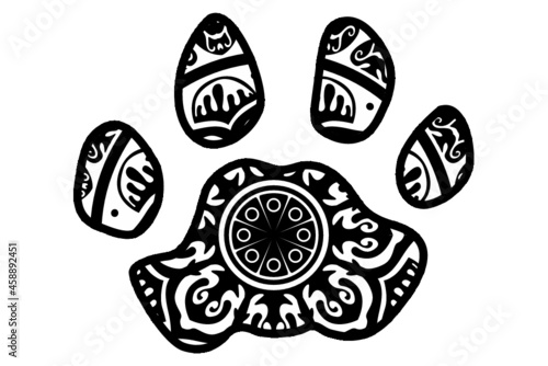 cat paws with mandala pattern