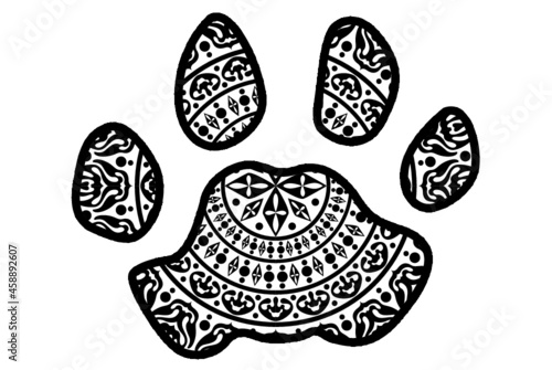 cat paws with mandala pattern