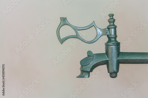 Vintage copper faucet. Vintage water faucet close up