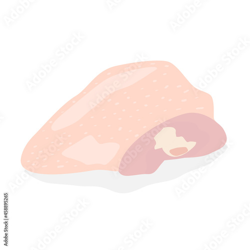 Raw chicken thigh isolated on white background.