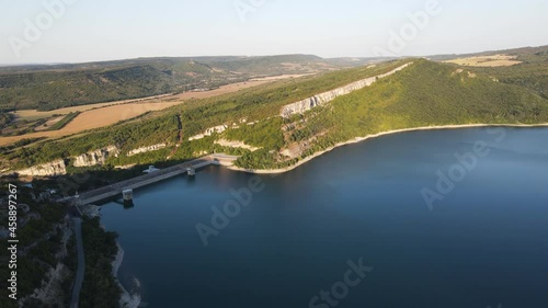 Aerial view of Aleksandar Stamboliyski Reservoir, Gabrovo and Veliko Tarnovo Regions, Bulgaria photo