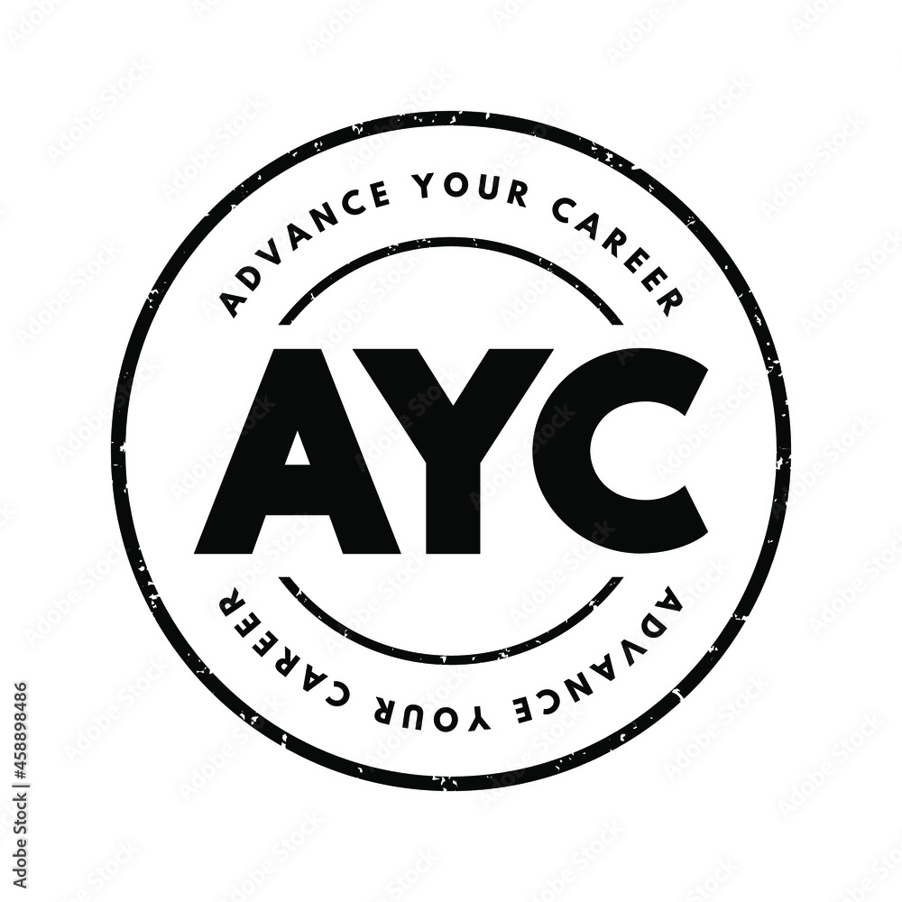 Fototapeta premium AYC - Advance Your Career acronym, business concept background