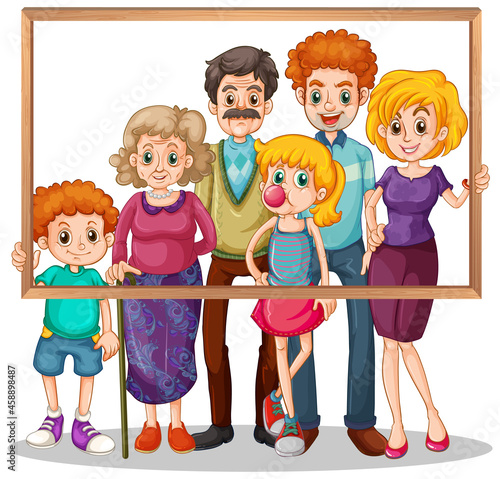 Isolated family picture with photo frame