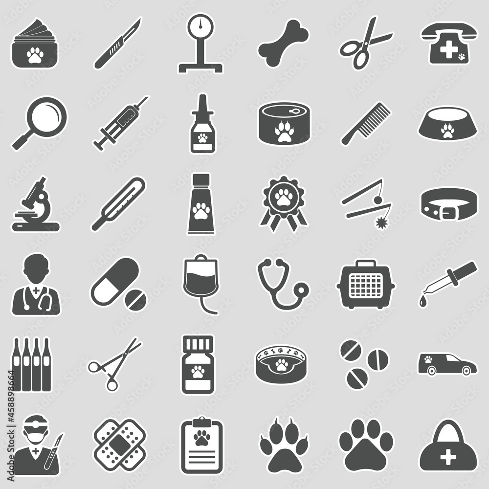 Veterinary Icons. Sticker Design. Vector Illustration. Veterinary Icons. Sticker Design. Vector Illustration.