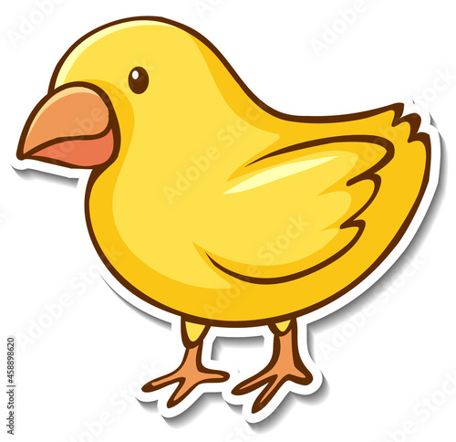 Sticker design with a little chick isolated