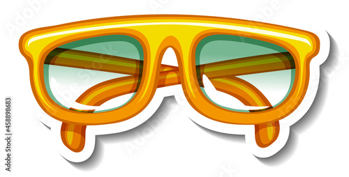 A sticker template with yellow glasses