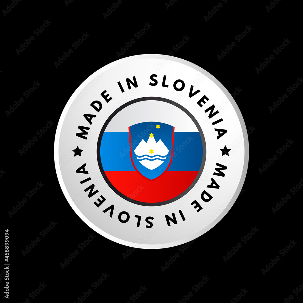 Made in Slovenia text emblem badge, concept background Made in Slovenia text emblem badge, concept background