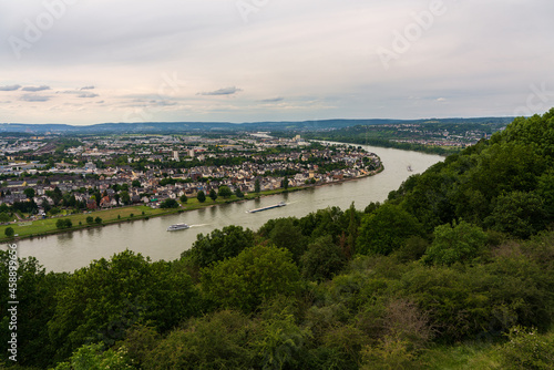 Panoramic view of Koblenz, a city in Germany.