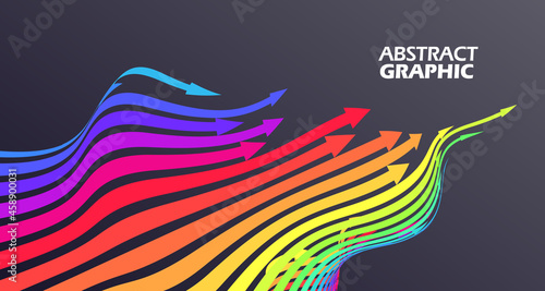 Colorful arrows that extend in a wavy shape, growth meaning.