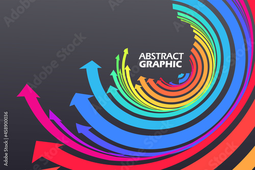 Colorful arrows that extend in a wavy shape, growth meaning.