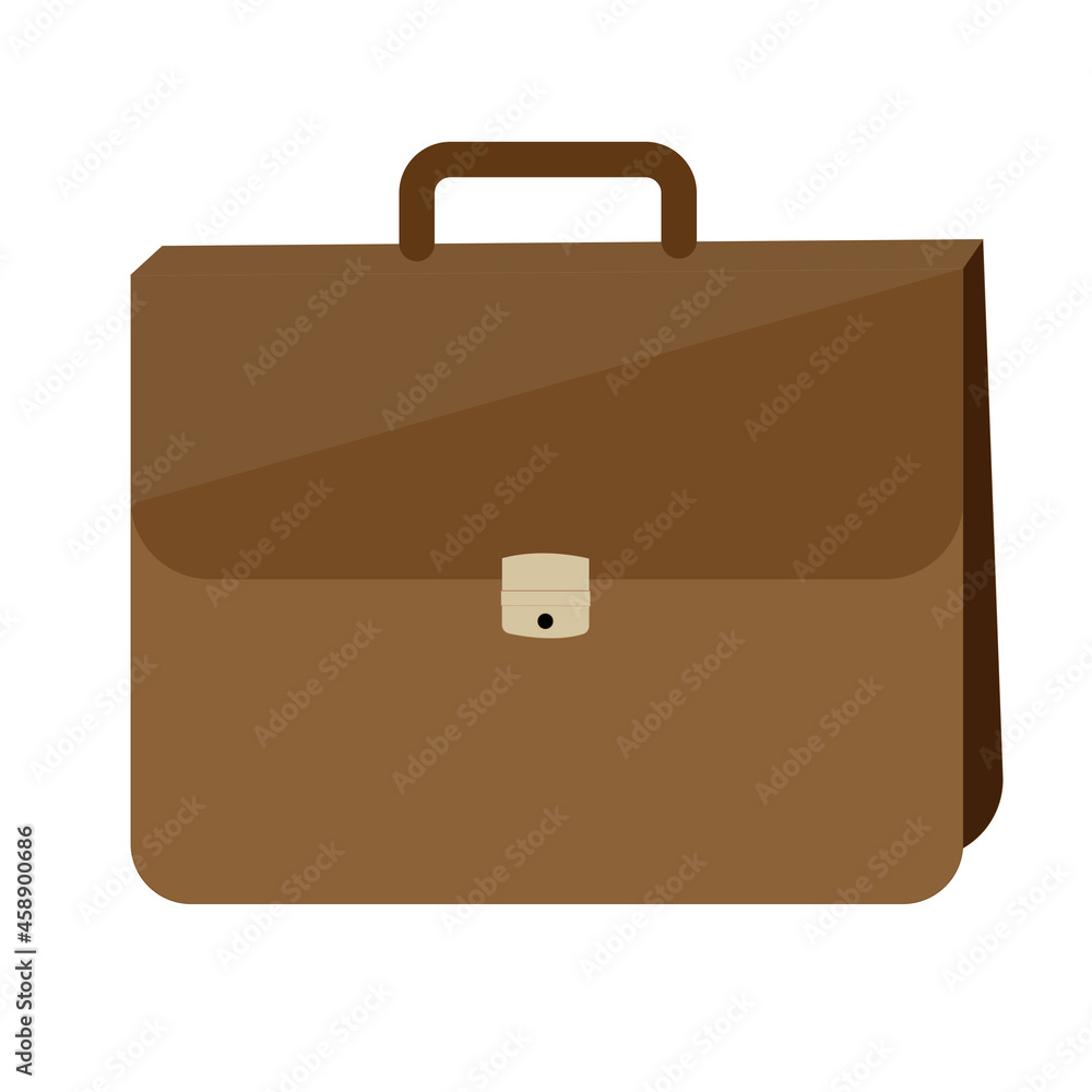 Brown briefcase vector isolated on white background. Business concept. Brown briefcase vector isolated on white background. Business concept.