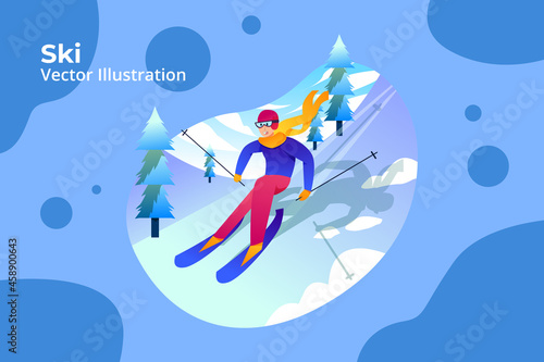 Ski - Sport Activity Illustration
