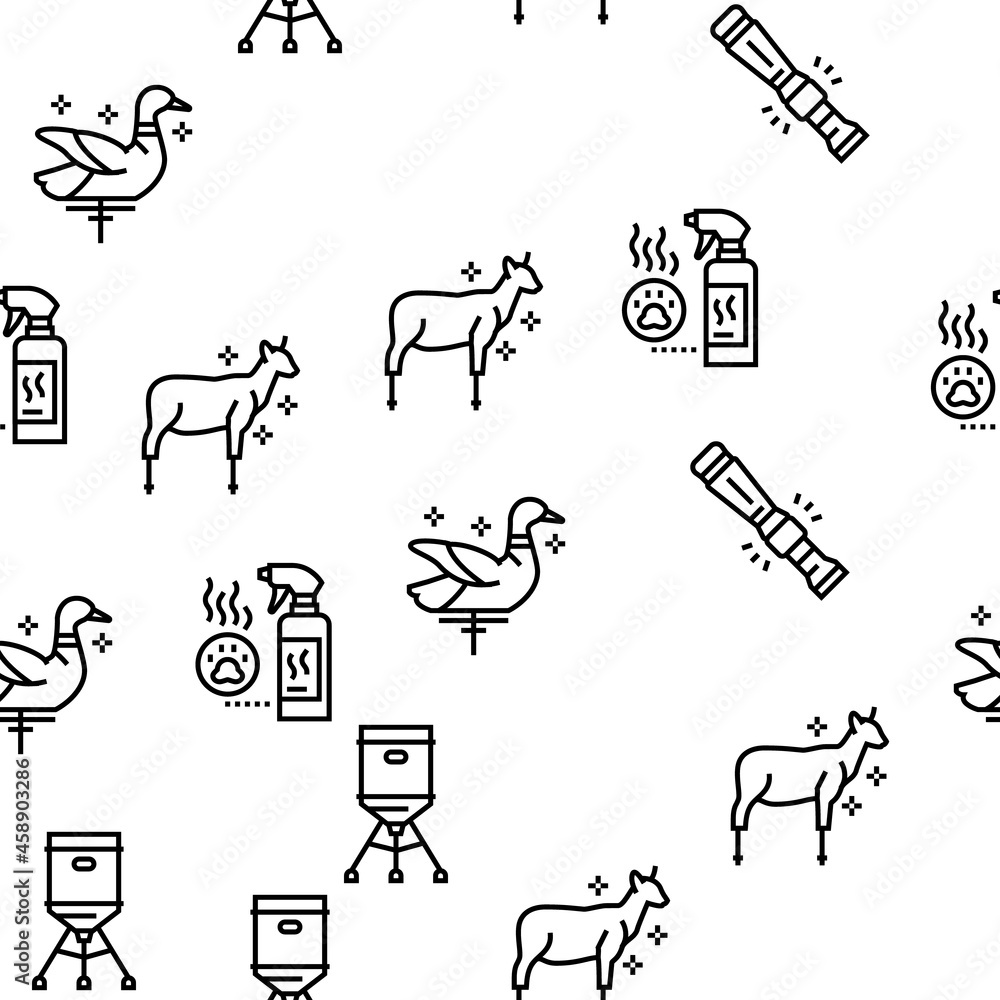 Hunting Shop Selling Vector Seamless Pattern Thin Line Illustration Hunting Shop Selling Vector Seamless Pattern Thin Line Illustration