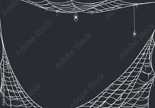 Halloween spider web for design background. October holidays spiderweb or cobweb