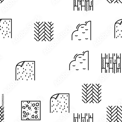 Floor Installation Vector Seamless Pattern Thin Line Illustration