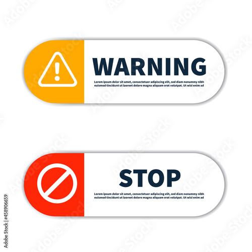 Warning and stop sign button