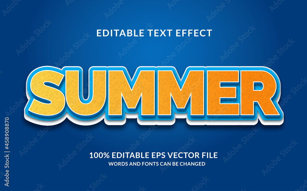 Summer editable text style effect