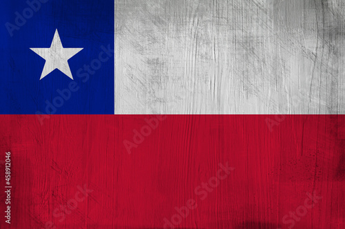 Patriotic wooden background in color of Chile flag
