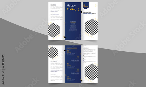 Business brochure corporate landscape brochure template tri fold brochure company profile company proposal geometric shape poster design trifold brochure gradient abstract magazine background space fo