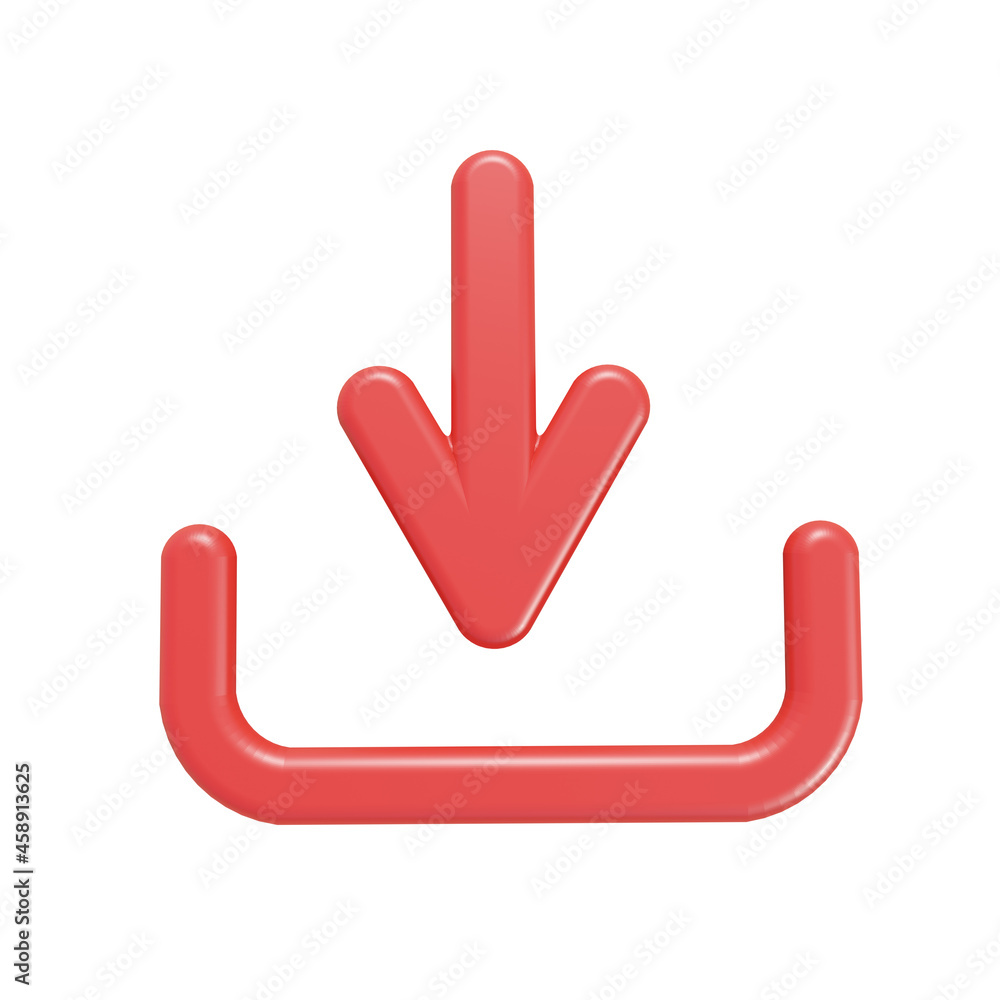 3d download icon isolated on white background. Documents saver symbol. 3d render illustration 3d download icon isolated on white background. Documents saver symbol. 3d render illustration