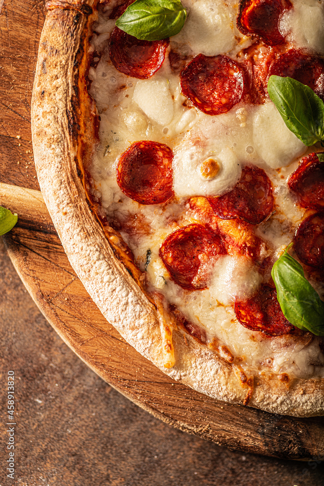 Salami neapolitan pizza