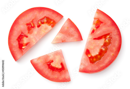 Tomato Pieces Isolated On White Background