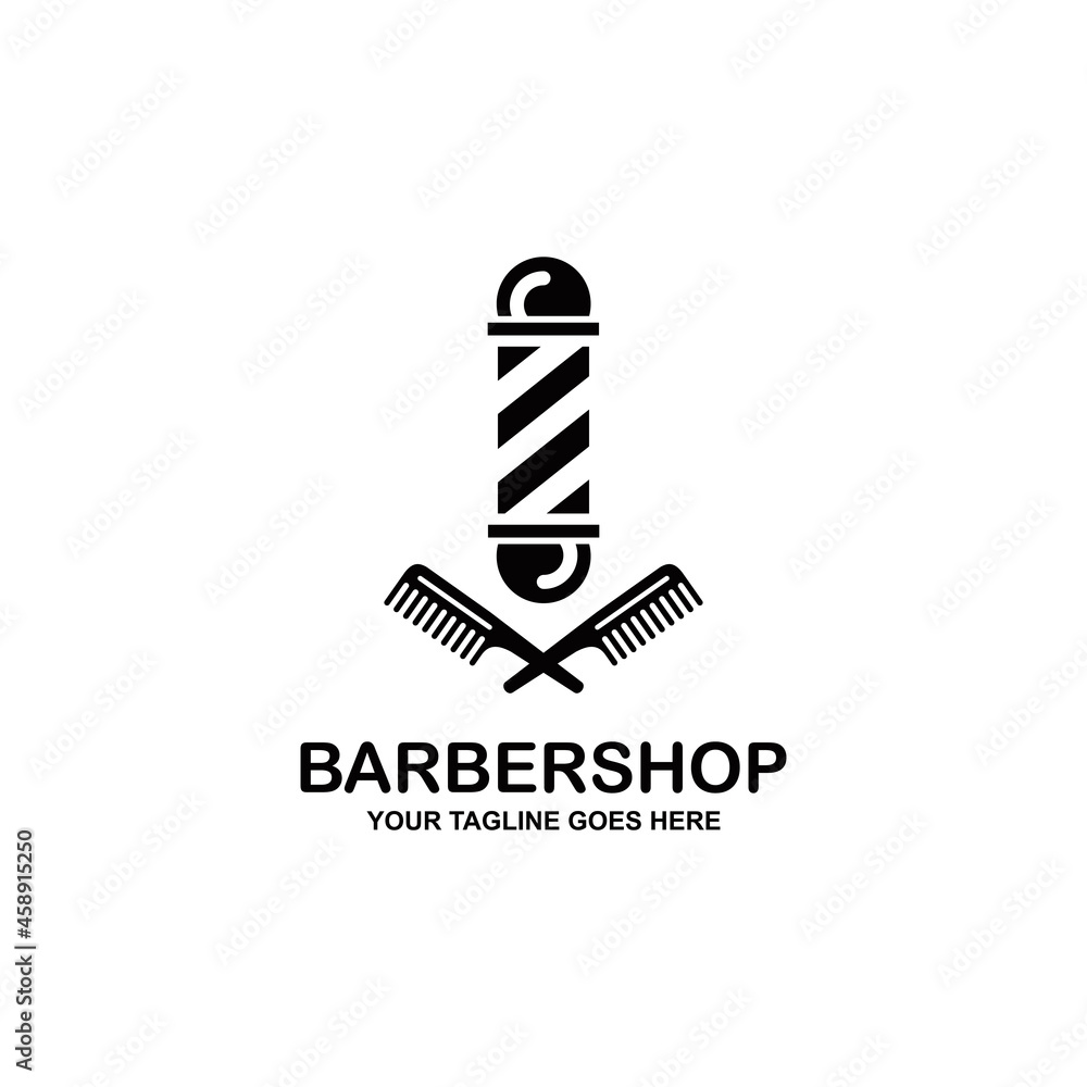 Barbershop simple flat logo vector