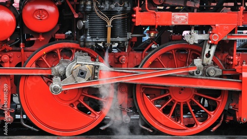 Dutch VSM steam locomotive big train wheels in Beekbergen (the Netherlands)