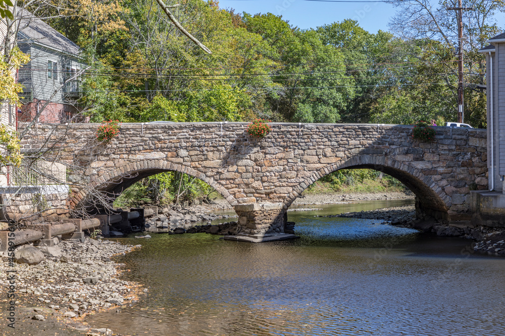 choate Road Bridge spans river Ipswich on the route to Hamilton/Ipswich, Massachusetts