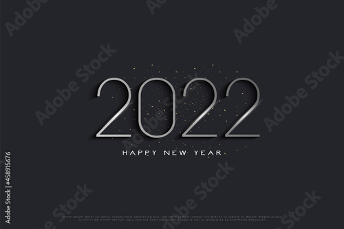 happy new year on gray background.