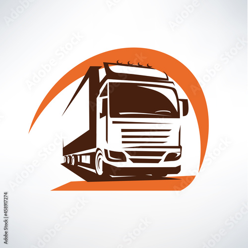  europian truck outlined vector symbol