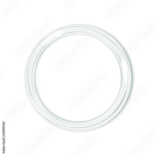 Realistic white picture round frame isolated on a white background. 3d illustration