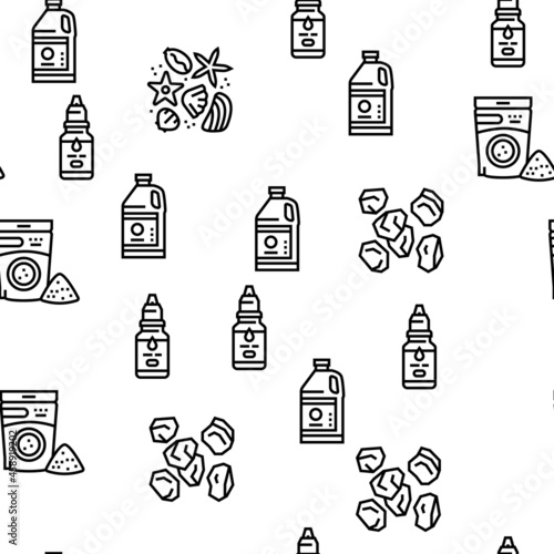 Resin Art Creation Vector Seamless Pattern Thin Line Illustration