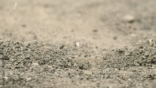 Beginning of rain on dry land.