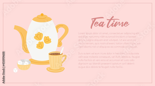 Tea time web banner template