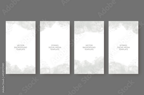 White watercolor social media stories background template