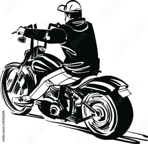 the man riding a motorcycle