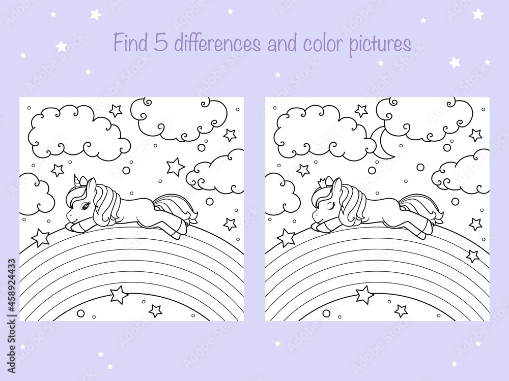 Find the same pictures and color - children educational game. Coloring ...