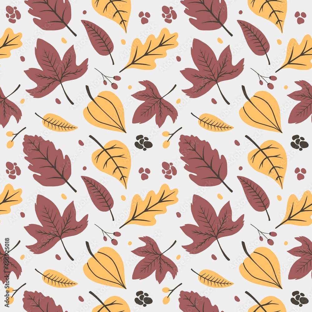 Autumn leaves Illustration pattern Vector Autumn leaves Illustration pattern Vector