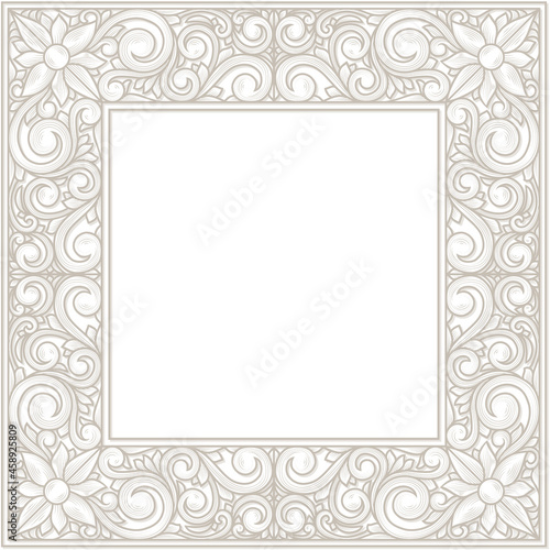 Pastel ornate decorative retro blank frame