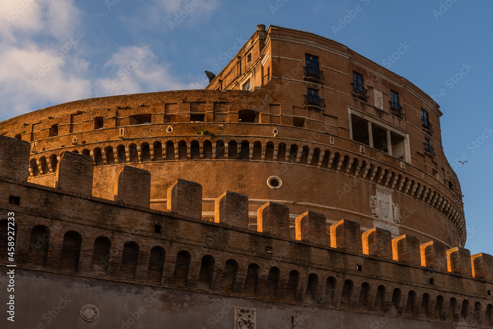 Castel Sant'Angelo is a Roman architectural monument also known as Hadrian's Mausoleum, sometimes called Sad Castle