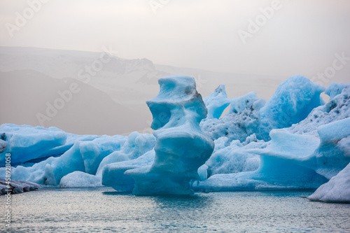 Beautiful cold Jokulsarlon lagoon landscape, Iceland