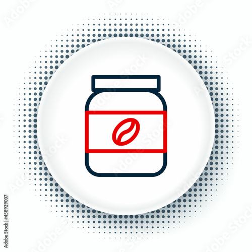 Line Coffee jar bottle icon isolated on white background. Colorful outline concept. Vector