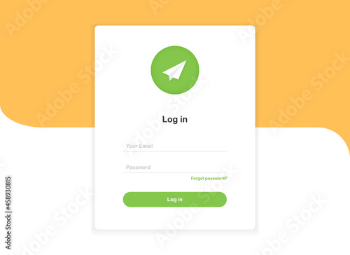 Login ui ux design concept and illustration. Landing page template with email and password in flat design