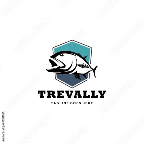 Giant Trevally GT Fish Logo Design Vector Image