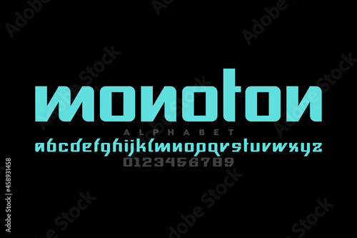 Modern lowercase style font design, alphabet letters and numbers vector illustration