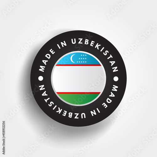 Made in Uzbekistan text emblem badge, concept background Free Download Made in Uzbekistan text emblem badge, concept background - GFXLoad