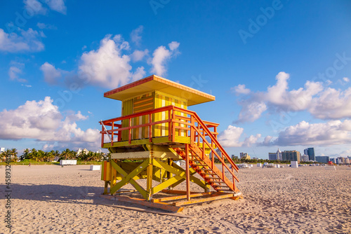 Colorful Lifeguard Tower in South Beach, Miami Florida