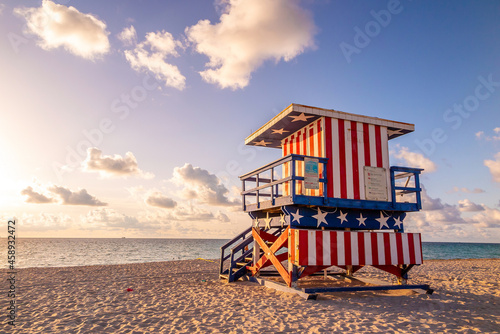 Colorful Lifeguard Tower in South Beach, Miami  Florida © f11photo