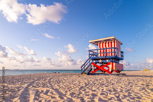 Colorful Lifeguard Tower in South Beach, Miami  Florida © f11photo